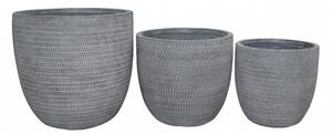 Set 3 Vasi Calla 2 in Fibra di argilla Grigio