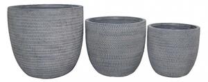 Set 3 Vasi Calla 1 in Fibra di argilla Grigio