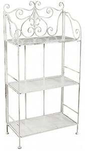 Portapiante Isabelle 3 Piani 60x32x121 h cm in Acciaio Bianco