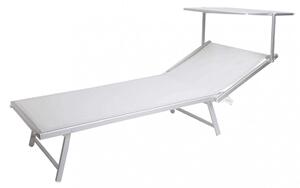 Lettino Prendisole da Giardino Cefalu XXL 213x85,5x40 cm in Alluminio Bianco