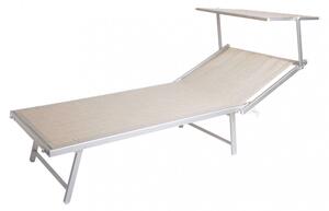 Lettino Prendisole da Giardino Cefalu XXL 213x85,5x40 cm in Alluminio Beige