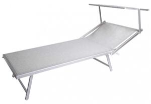 Lettino Prendisole da Giardino Cefalu XXL 213x85,5x40 cm in Alluminio Grigio chiaro