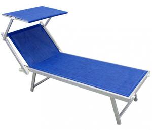 Lettino Prendisole da Giardino Bari 181x61x38 h cm in Alluminio Blu