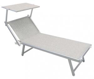 Lettino Prendisole da Giardino Bari 181x61x38 h cm in Alluminio Grigio