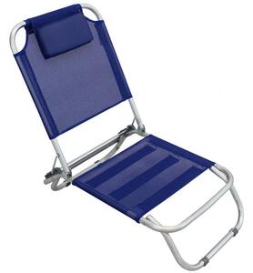 Spiaggina Regolabile 56x47x20/72 h cm in Alluminio e Textilene Blu
