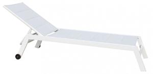 Lettino Prendisole da Giardino Formentera Impilabile 198x61x34/95 h cm in Alluminio Bianco
