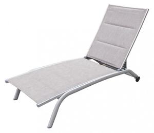 Lettino Prendisole da Giardino Itaca Impilabile 194x71x83 h cm in Textilene Tortora
