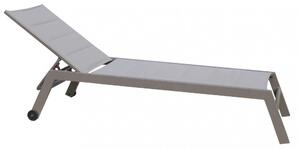 Lettino Prendisole da Giardino Formentera Impilabile 198x61x34/95 h cm in Alluminio Taupe