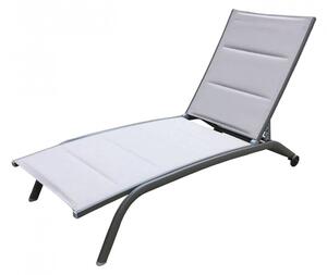 Lettino Prendisole da Giardino Itaca Impilabile 194x71x83 h cm in Textilene Taupe