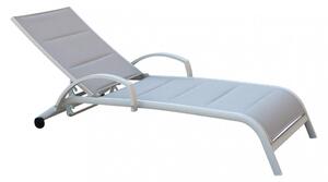 Lettino Prendisole da Giardino Malaga Impilabili 196,5x71x92,5 h cm in Alluminio Tortora