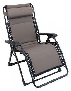 Sedia Sdraio Zero Gravity Reclinabile Pieghevole 165x79x117 h cm in Metallo e Oxford Grigio