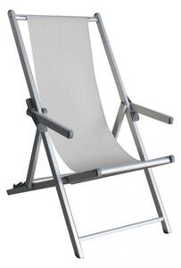 Sdraio Mare Textilene con Braccioli 98x67,5x106 h cm in Textilene Bianco