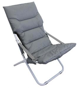 Sdraio Canapone 65x80x38/96 h cm in Acciaio Telo Oxford Grigio