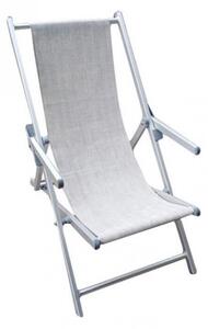 Sdraio Mare Textilene con Braccioli 98x67,5x106 h cm in Textilene Grigio