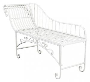 Chaise Longue Josephine Bianco Antico 156x43x84 h cm in Acciaio Bianco