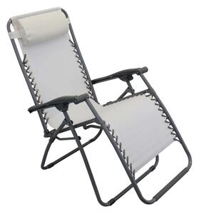 Sedia Sdraio Zero Gravity Reclinabile Pieghevole 88x65x110 h cm in Textilene Beige