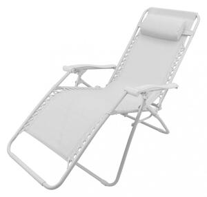 Sedia Sdraio Zero Gravity Reclinabile Pieghevole 88x65x110 h cm in Textilene Bianco