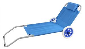 Spiaggina Carrello Steel Oxford 145x52x62 h cm in Acciaio Blu