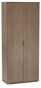 Armadio 2 Ante 75x38x174 h cm in Truciolare bilaminato Rovere grigio