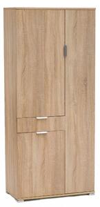 Armadio 3 Ante 1 Cassetto 75x38x174 h cm in Truciolare bilaminato Marrone chiaro