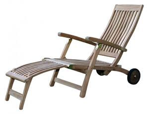 Lettino Prendisole da Giardino 170x61 x97 h cm in Legno Marrone