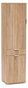 Armadio 2 Ante 1 Cassetto 45x38x174 h cm in Truciolare bilaminato Marrone chiaro