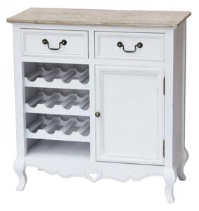Credenza Cantina Cuore 80x36x84,5 h cm in Legno di paulownia Bianco