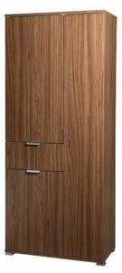 Armadio 3 Ante 1 Cassetto 75x38x174 h cm in Truciolare bilaminato Marrone