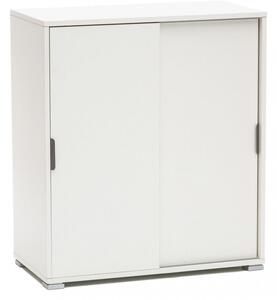 Mobiletto 2 Ante Scorrevoli 75x38x85 h cm in Truciolare bilaminato Bianca