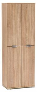 Armadio 4 Ante 75x38x174 h cm in Truciolare bilaminato Marrone chiaro