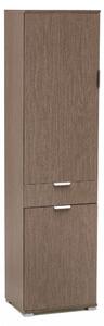 Armadio 2 Ante 1 Cassetto 45x38x174 h cm in Truciolare bilaminato Rovere grigio