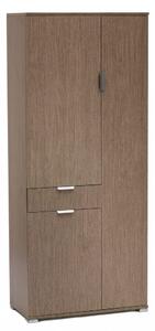 Armadio 3 Ante 1 Cassetto 75x38x174 h cm in Truciolare bilaminato Rovere grigio