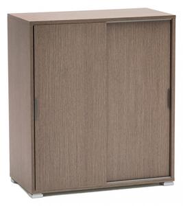 Mobiletto 2 Ante Scorrevoli 75x38x85 h cm in Truciolare bilaminato Rovere Grigio