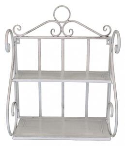 Mensola Evelyne 2 Ripiani 42x22x65 h cm in Acciaio Bianco