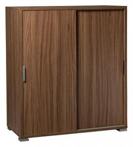 Mobiletto 2 Ante Scorrevoli 75x38x85 h cm in Truciolare bilaminato Noce