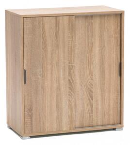 Mobiletto 2 Ante Scorrevoli 75x38x85 h cm in Truciolare bilaminato Naturale