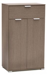 Mobiletto con 2 Anta e 1 Cassetto 60x38x103 h cm in Truciolare bilaminato Rovere Grigio