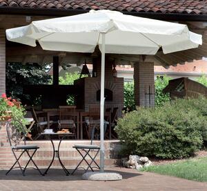 Ombrellone da Giardino in Alluminio Ø3m con Manovella Vorghini Round Bianco e Ecrù