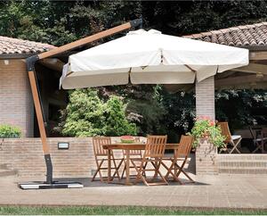 Ombrellone da Giardino Decentrato in Legno 3X3m Vorghini UnShake Ecrù