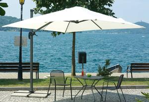 Ombrellone da Giardino Decentrato in Alluminio 3X3m con Maniglione Vorghini Handle Antracite e Ecrù