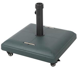 Base per Ombrellone Ø35 a Ø55 con Ruote e Maniglie da Giardino in Cemento 37Kg Vorghini UnShake Verde