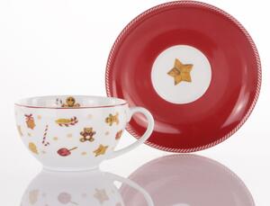 WEISSESTAL Tazza colazione con piattino Sweet Natale