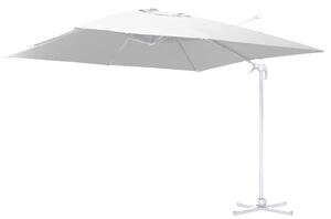 Ombrellone da Giardino Decentrato in Alluminio 3x4m con Manovella Montana Bianco