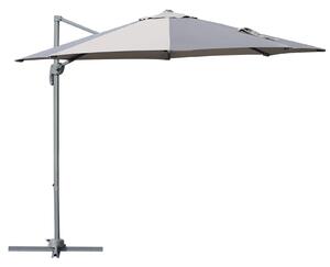 Ombrellone Decentrato da Giardino in Acciaio Ø2,95x2,5 m 360° Grigio