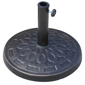 Base per Ombrellone da Giardino 12kg Rotonda in Resina Marrone Ø44x33 cm
