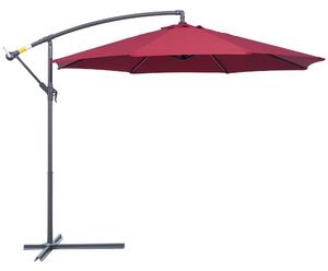 Ombrellone Decentrato da Giardino in Metallo Ø3x2.6m Bordeaux
