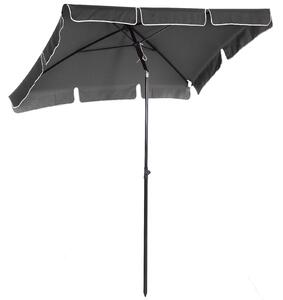 Ombrellone da Giardino 2x1.25 m Palo Ø28 mm in Alluminio Inclinabile Grigio Scuro
