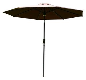 Ombrellone da Giardino Ø2.74 m Palo Ø38 mm in Acciaio con LED Marrone