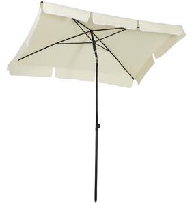 Ombrellone da Giardino 2x1.25 m Palo Ø28 mm in Alluminio Inclinabile Crema