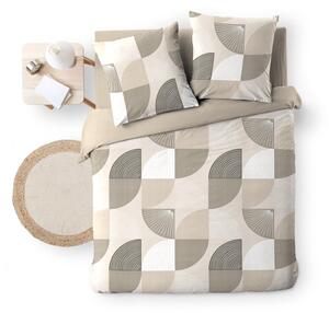 Biancheria da letto beige in microflanella per letto matrimoniale/per letto prolungato 240x220 cm Ambroise – douceur d'intérieur